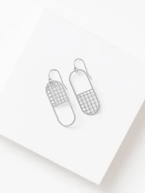 50/50 Earrings | mismatched grid earrings