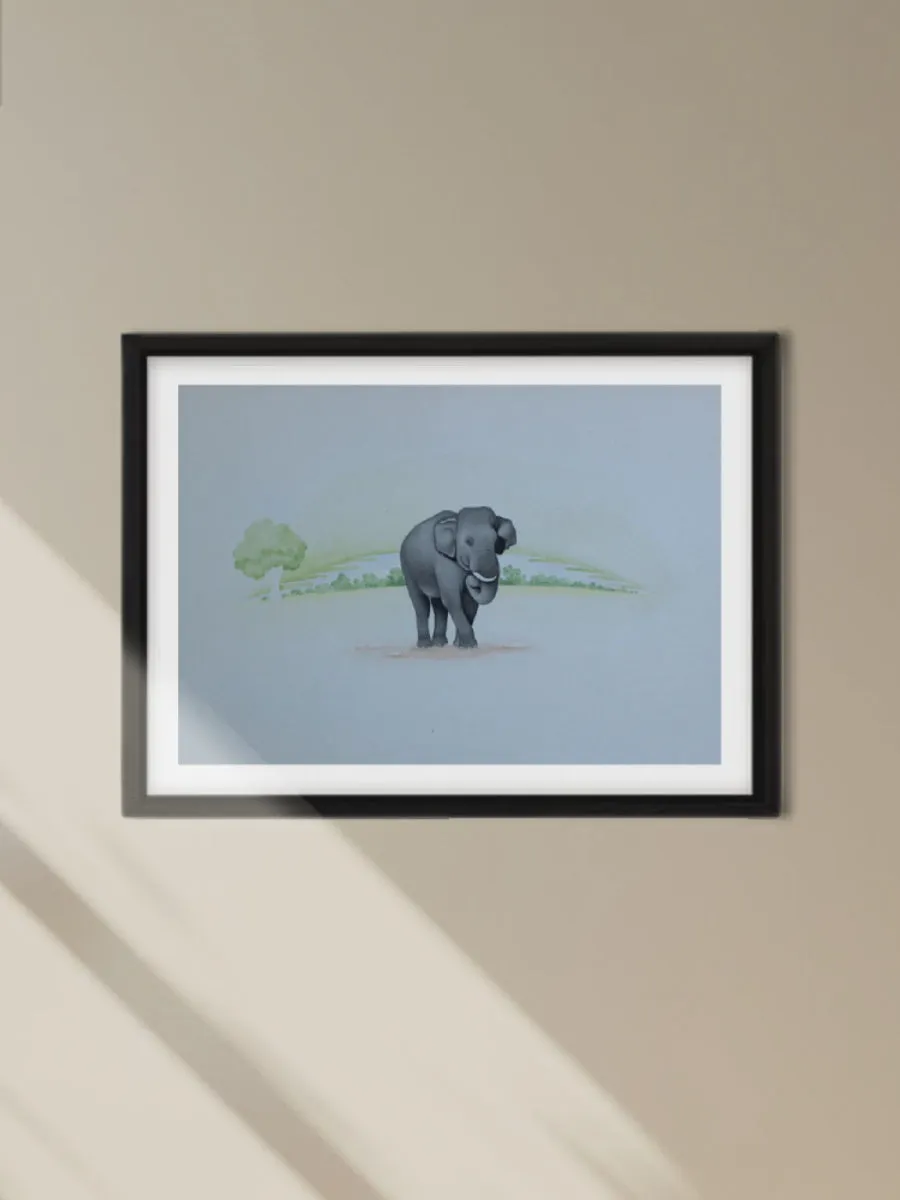 A Majestic Elephant in Miniature style by Mohan Prajapati