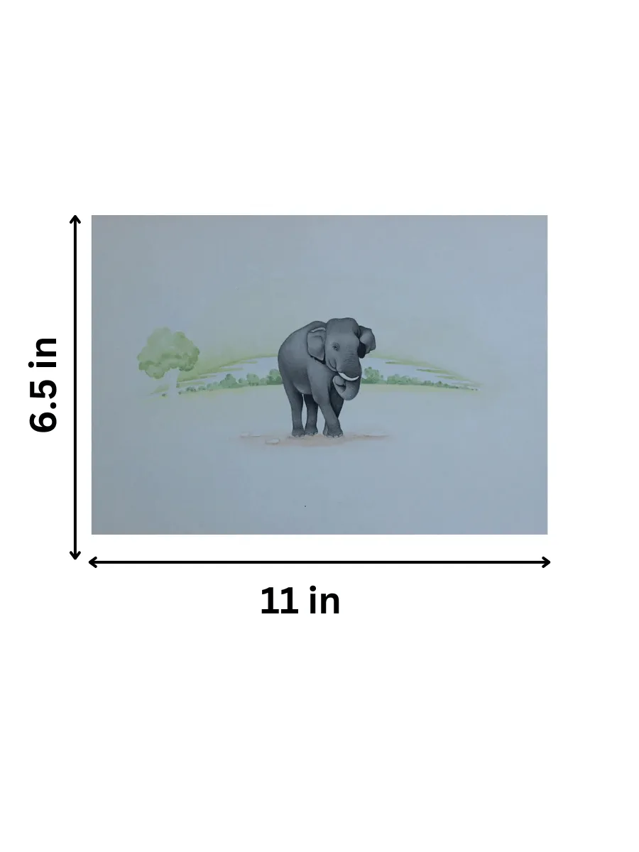 A Majestic Elephant in Miniature style by Mohan Prajapati