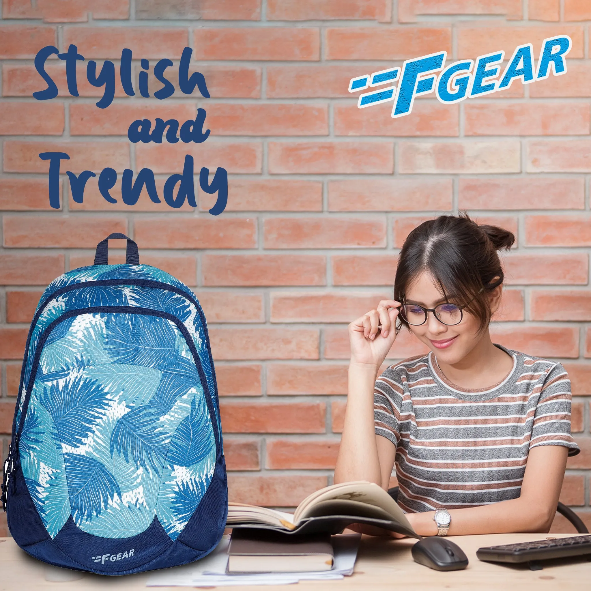 Amari 12L Ferns Aqua Navy Blue Backpack