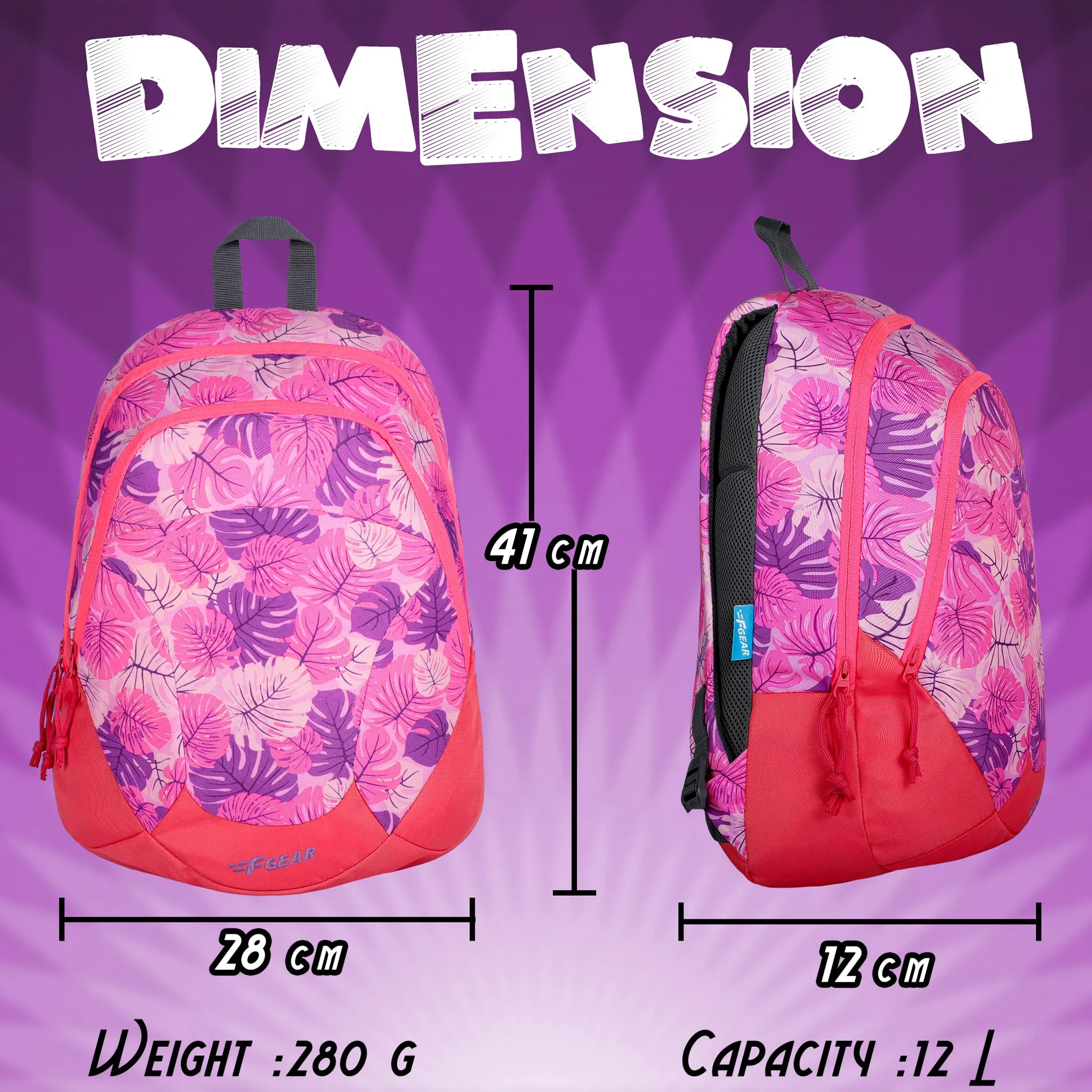 Amari 12L Tropical Pink and Purple Backpack