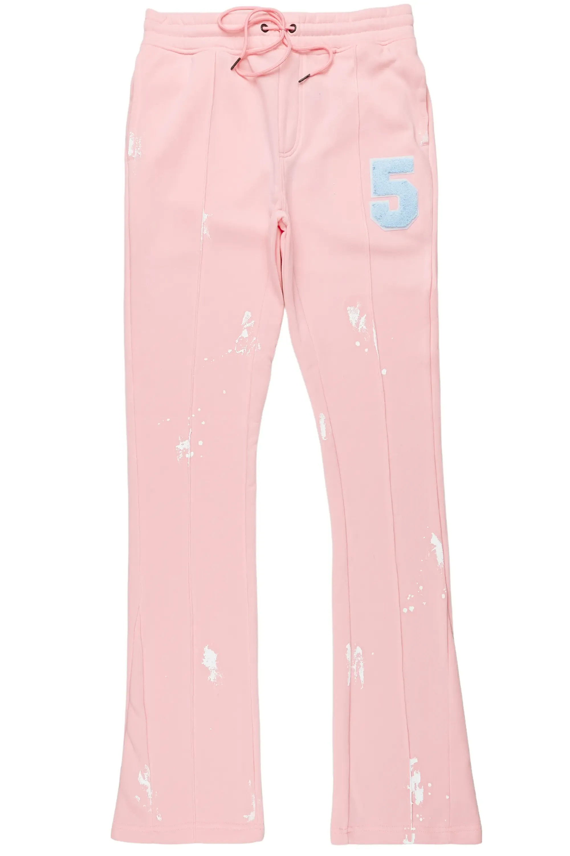 Angelo Pink Patchwork Stacked Flare Pants