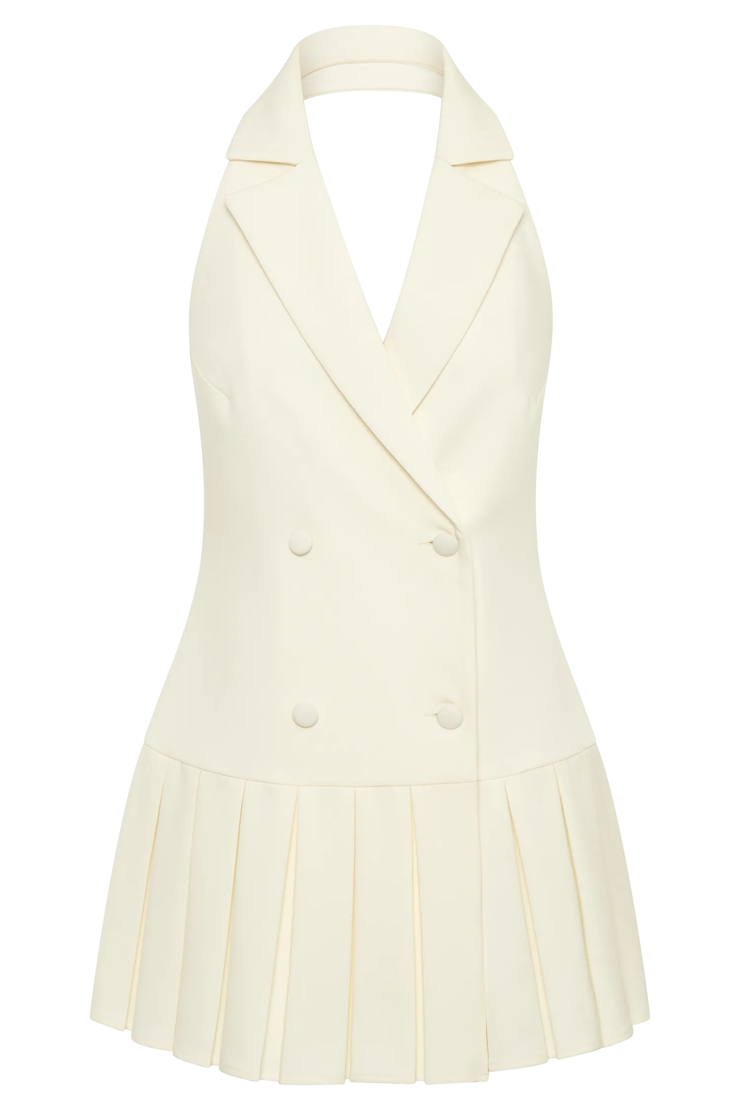 Antoinette Pleated Mini Dress - Ivory