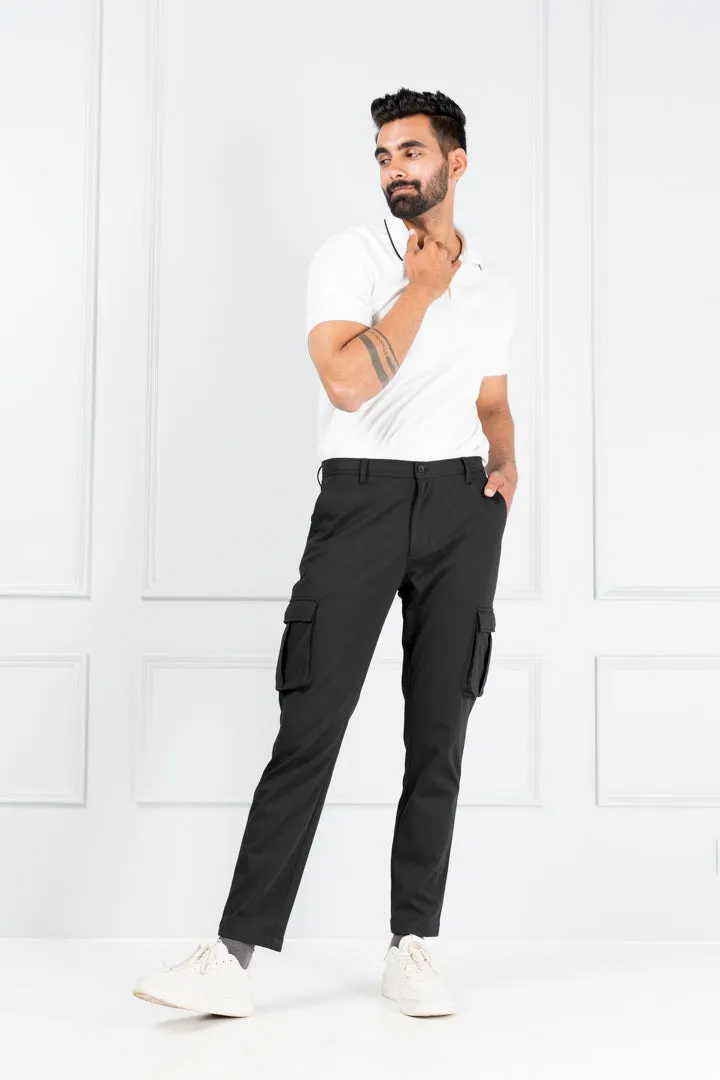 Bangalore Black Power-Stretch Cargo Pants