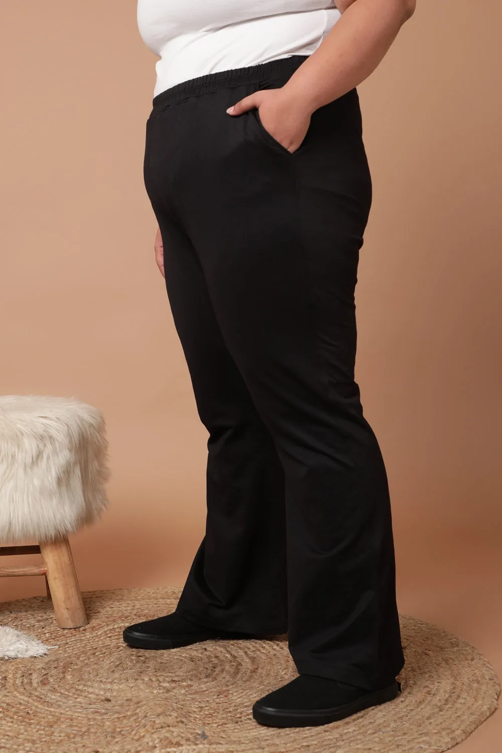 Black Bootcut Fleece Pants