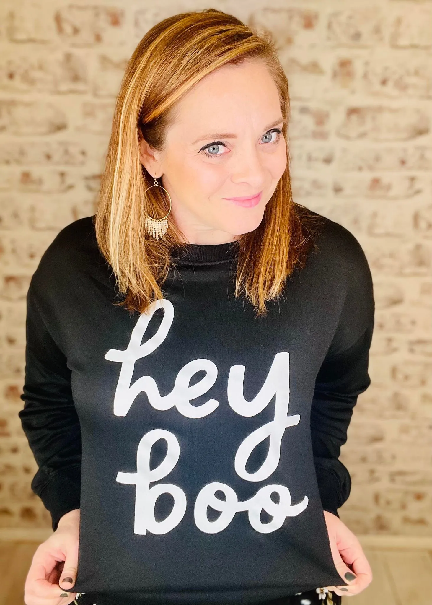 Black Hey Boo Sweatshirt