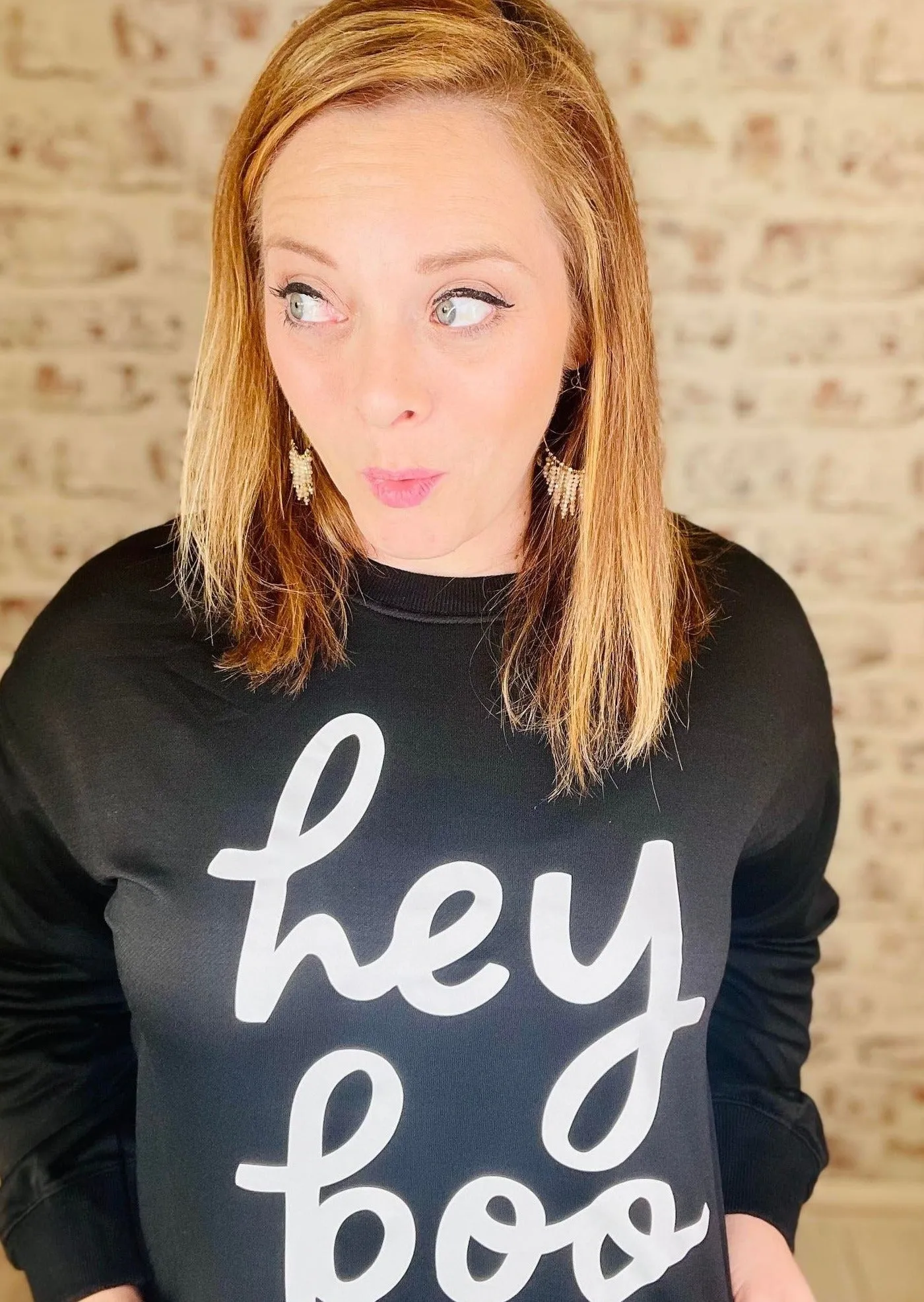 Black Hey Boo Sweatshirt