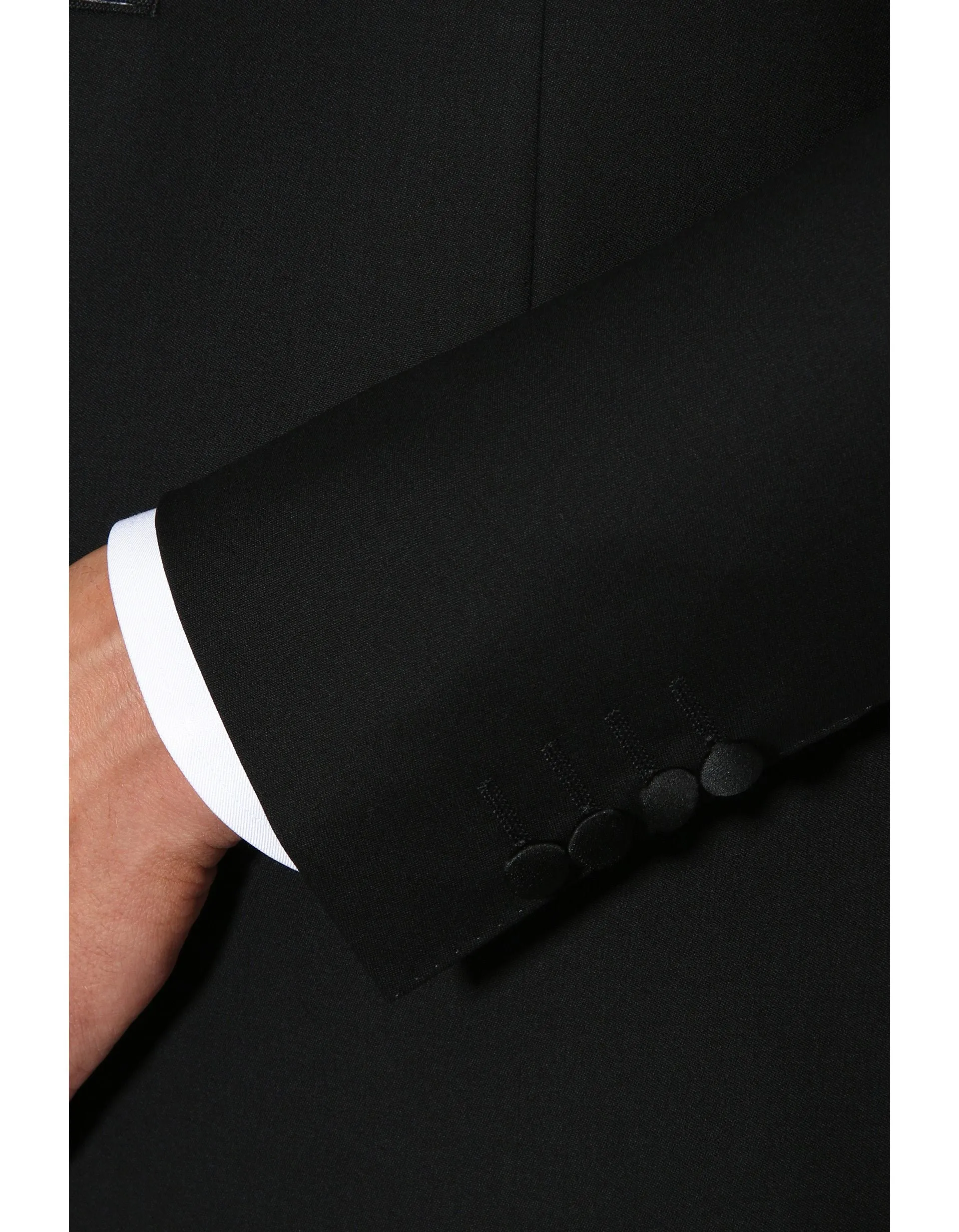 Black Wool Tuxedo With Silk Peak lapels