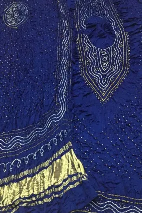 Blue Bandhani Gajji Silk Suit Set