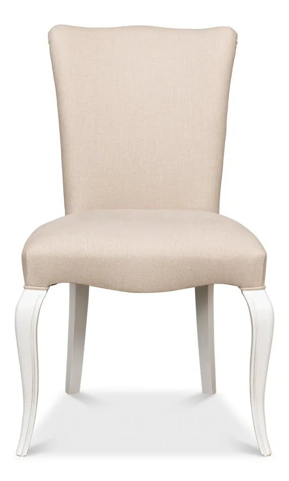 Contemporary French White Dining Chair