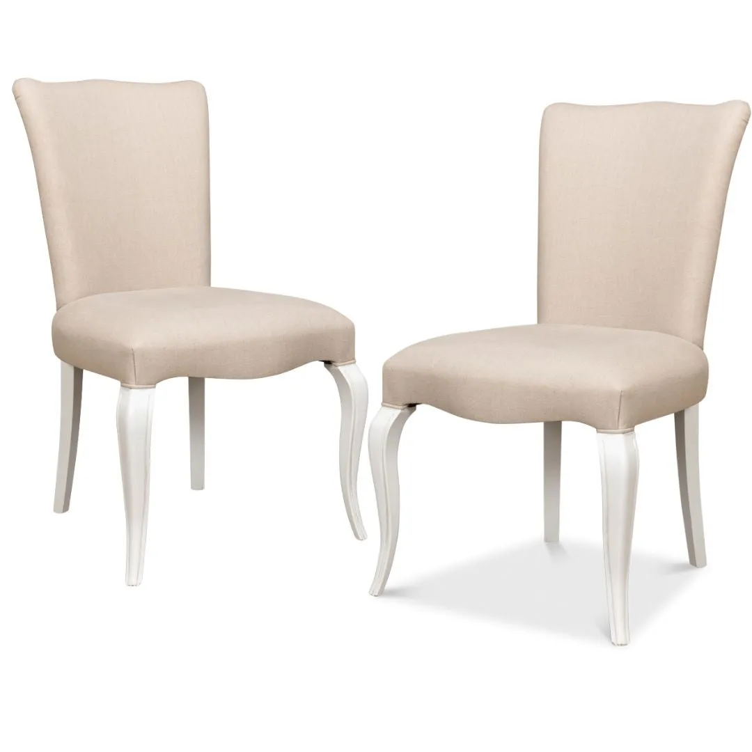 Contemporary French White Dining Chair