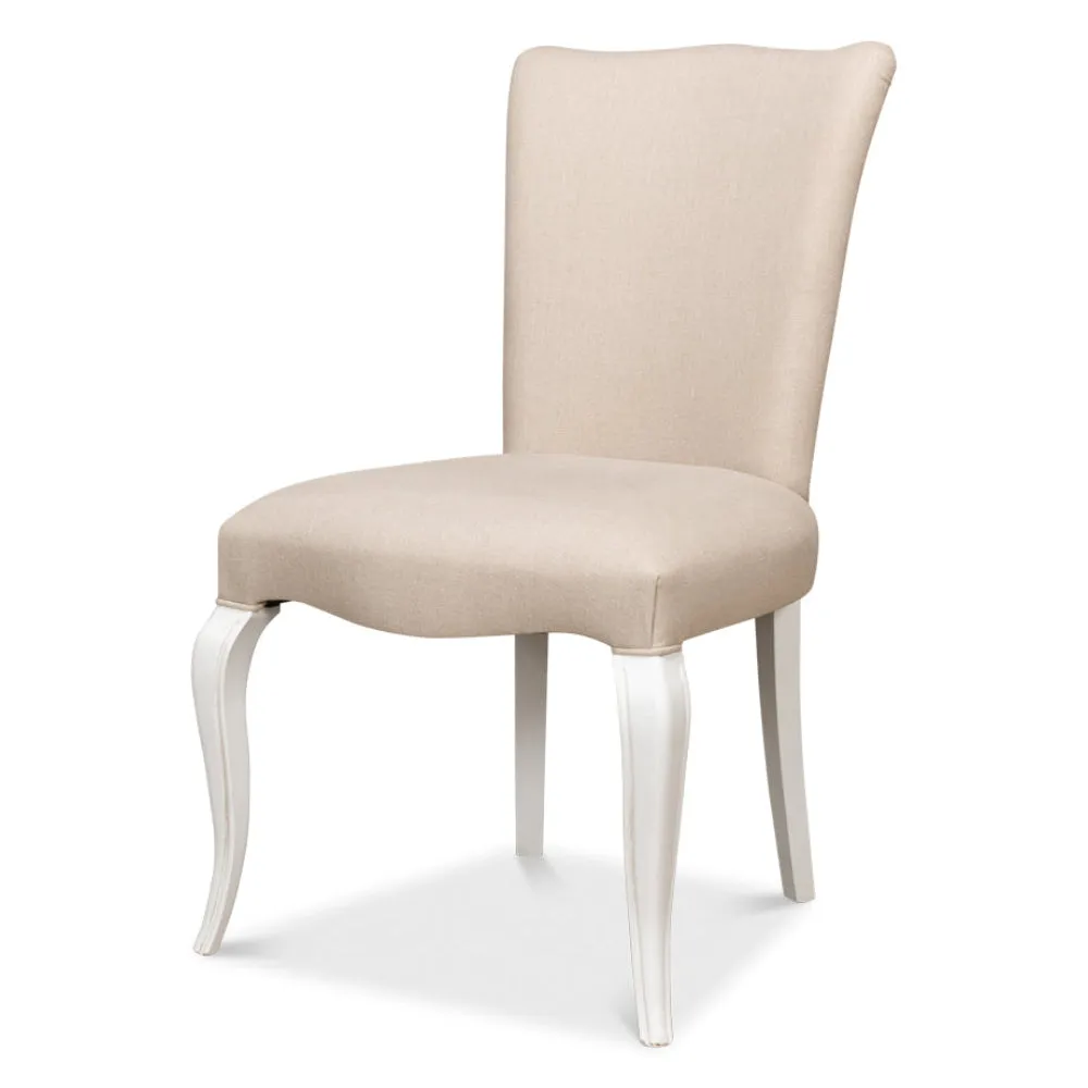 Contemporary French White Dining Chair