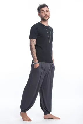 Cotton Men Harem Pants in Solid Gray