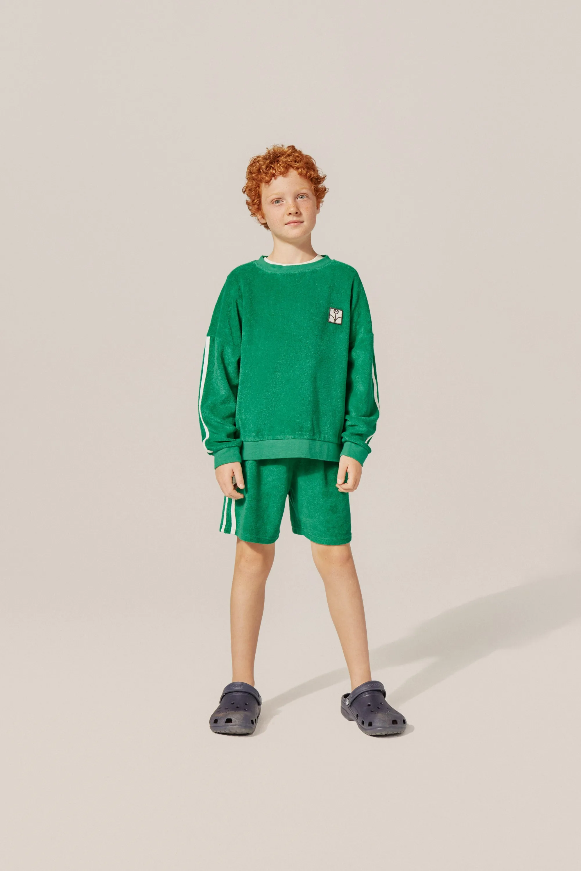 Green Sporty Oversized Kids Sweatshirt