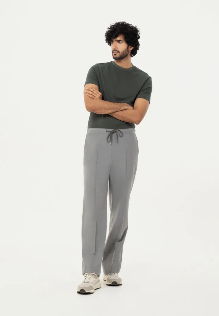 Grey Pintuck Baggy Fit Drawstring Pants (Ali Fazal x Elle)