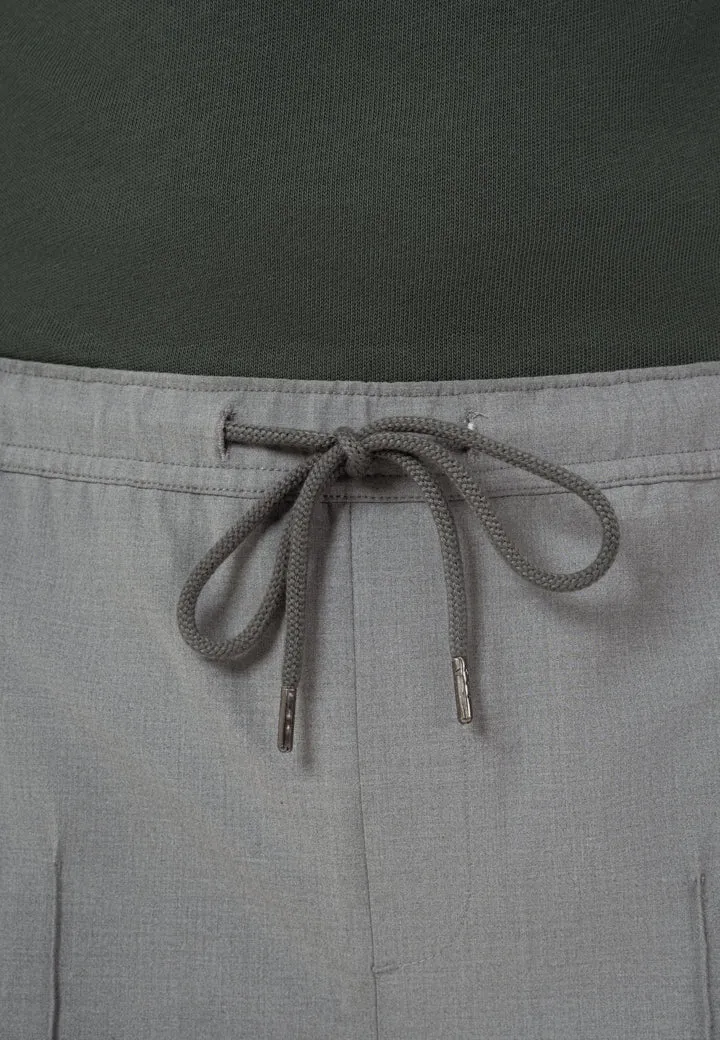 Grey Pintuck Baggy Fit Drawstring Pants (Ali Fazal x Elle)