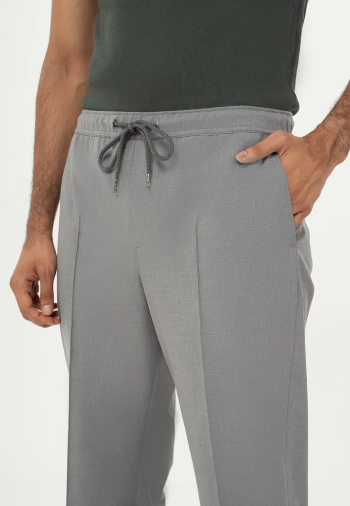 Grey Pintuck Baggy Fit Drawstring Pants (Ali Fazal x Elle)