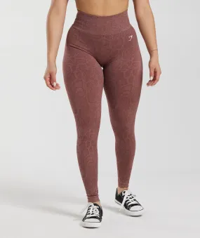 Gymshark Adapt Animal Seamless Leggings - Modern Blush Pink/Magenta Brown