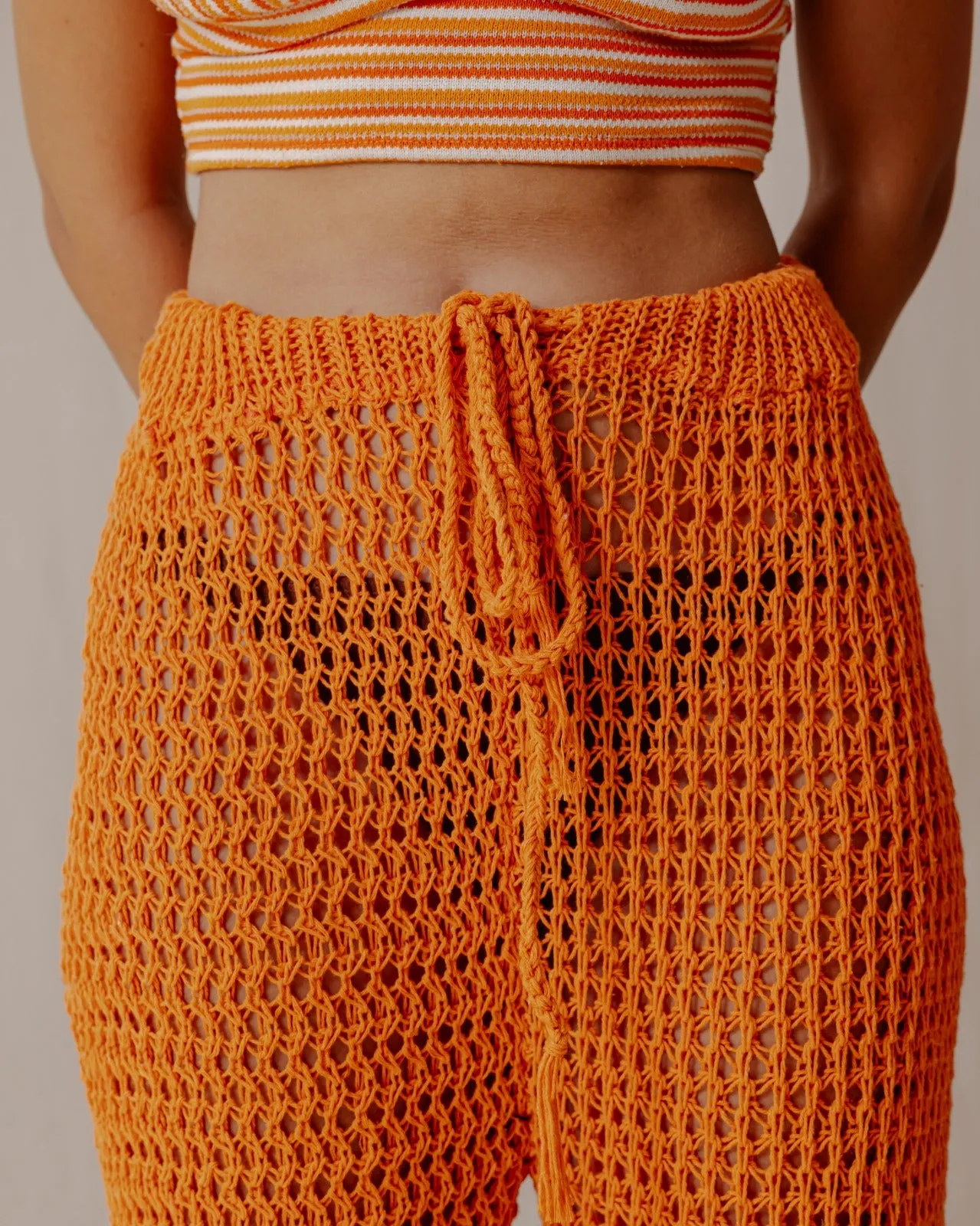 Handmade Crochet Pants Orange