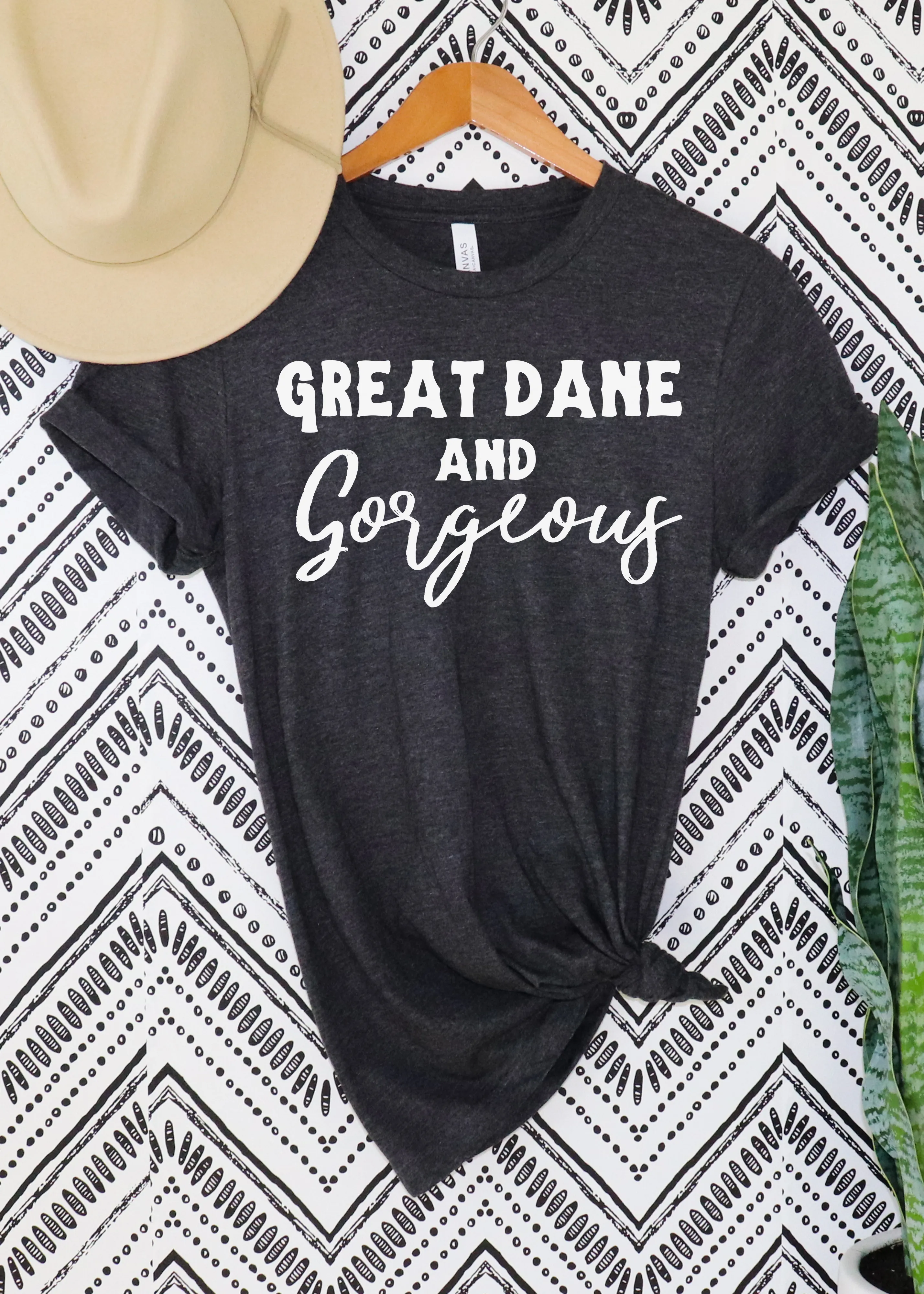 Heather Dark Gray Great Dane & Gorgeous Short Sleeve Tee