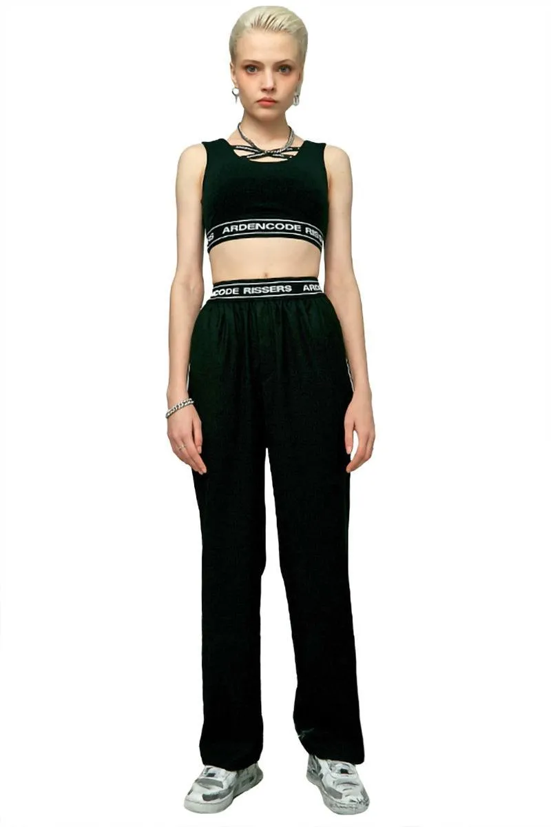 High-Waist Logo Straight Pants