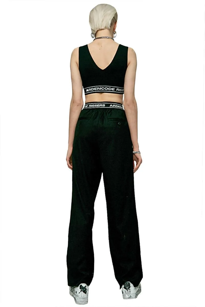 High-Waist Logo Straight Pants