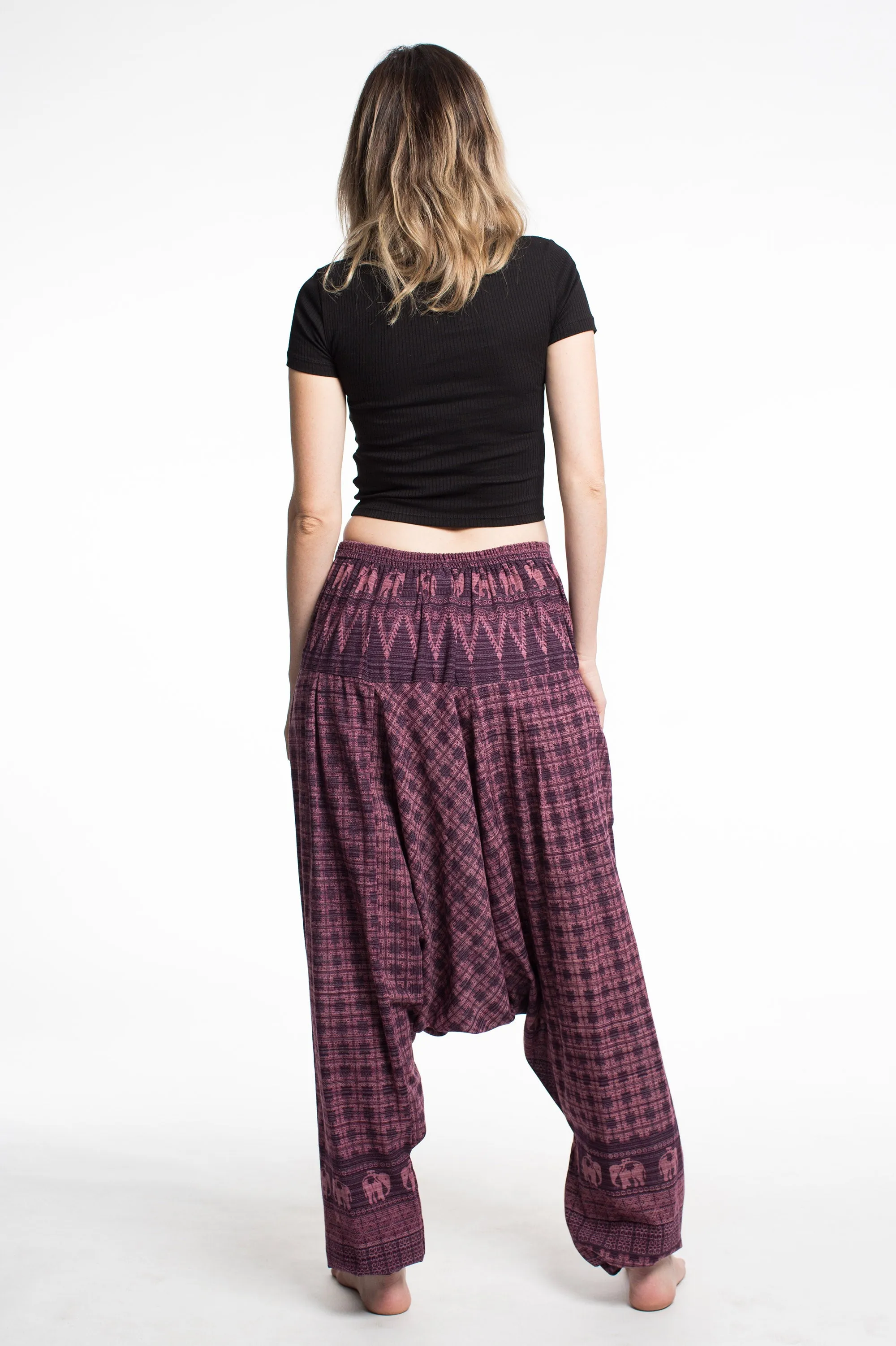 Hill Tribe Elephant Women's Elephant Pants in Purple