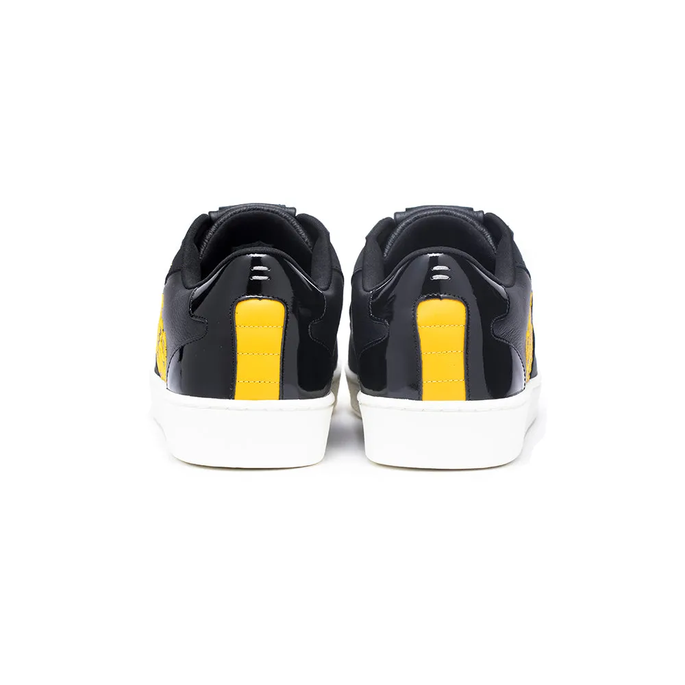 Men's Adelaide Black Yellow Leather Sneakers 02694-993