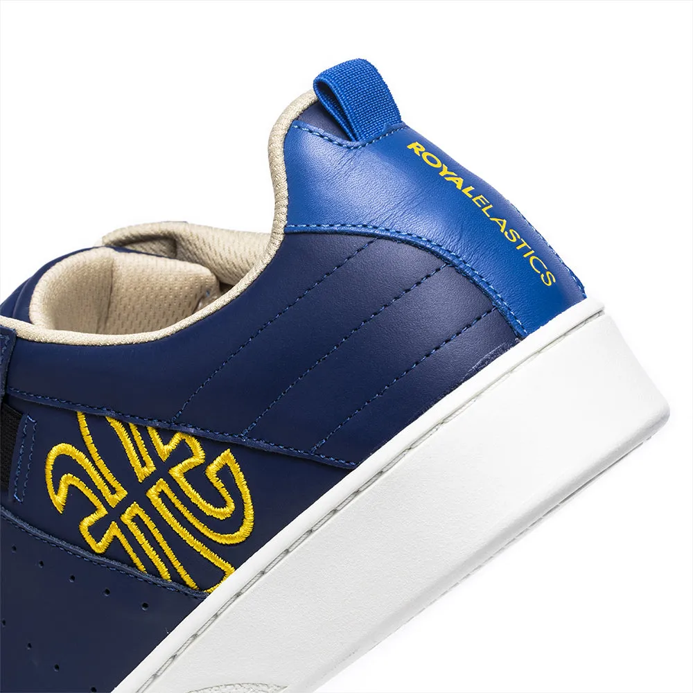 Men's Icon Manhood Blue White Yellow Leather Sneakers 02094-553