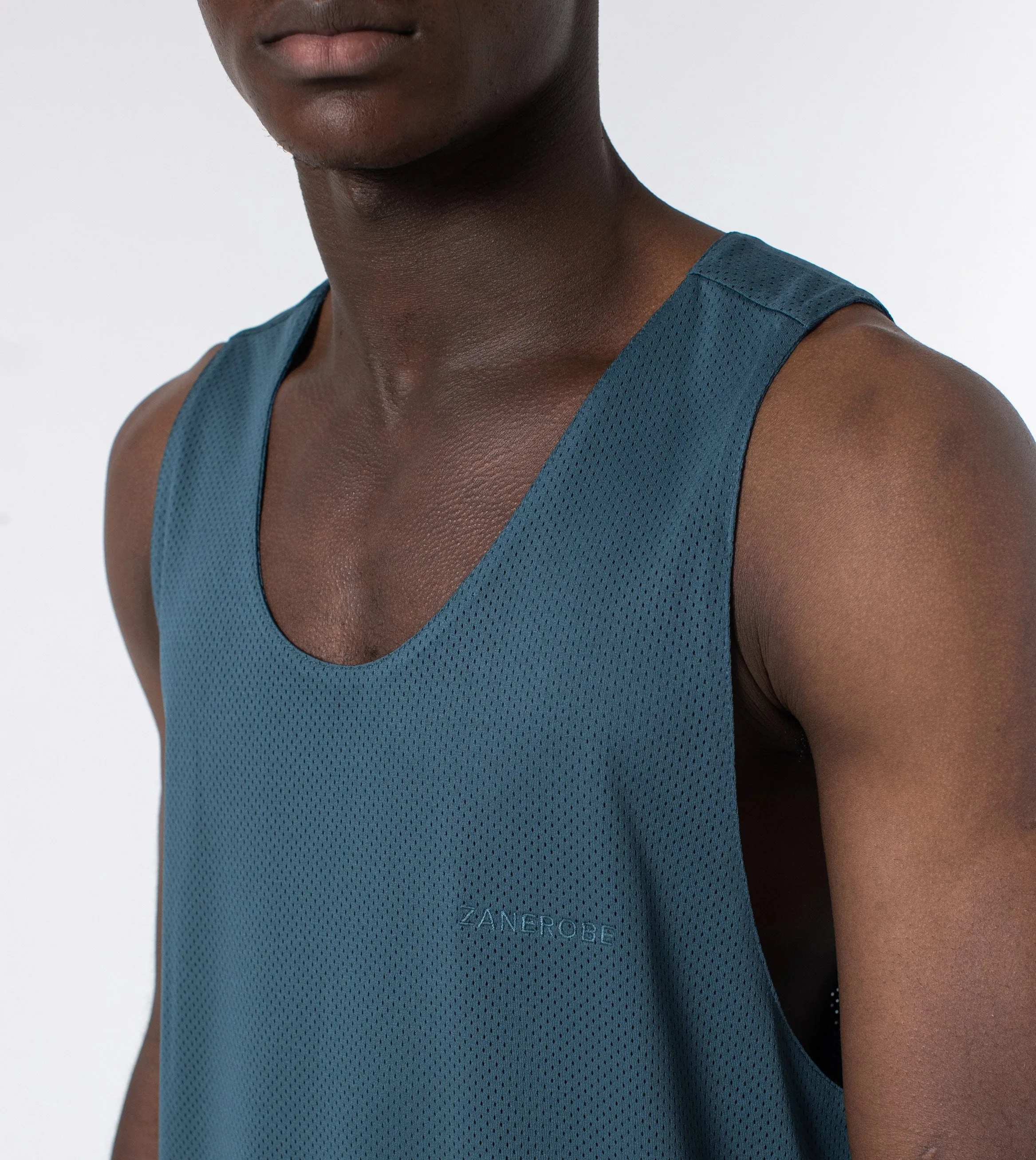 Mesh Rugger Tank Dk Aqua