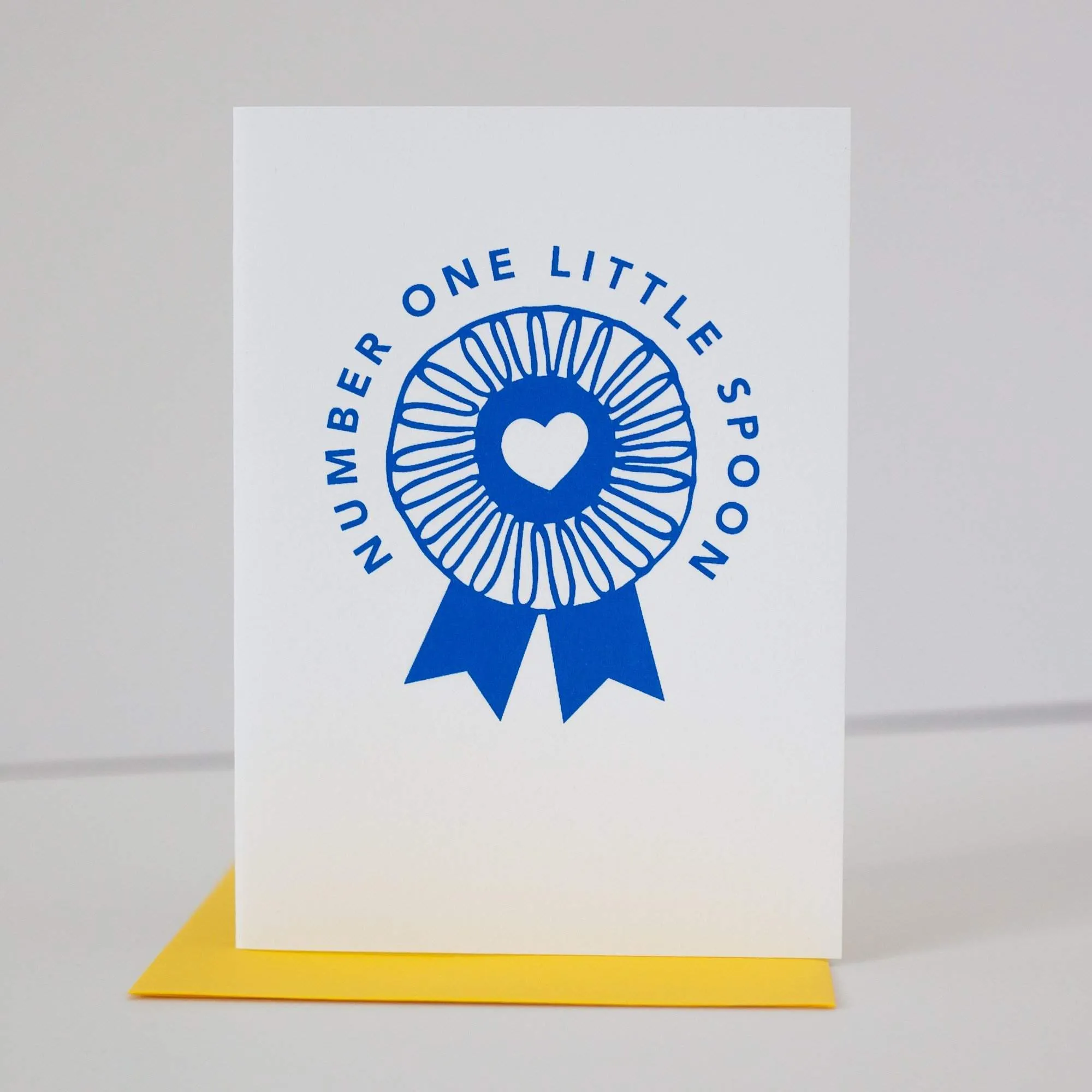 number one little spoon card, blue ribbon award, cute valentine card for little spoon snuggling