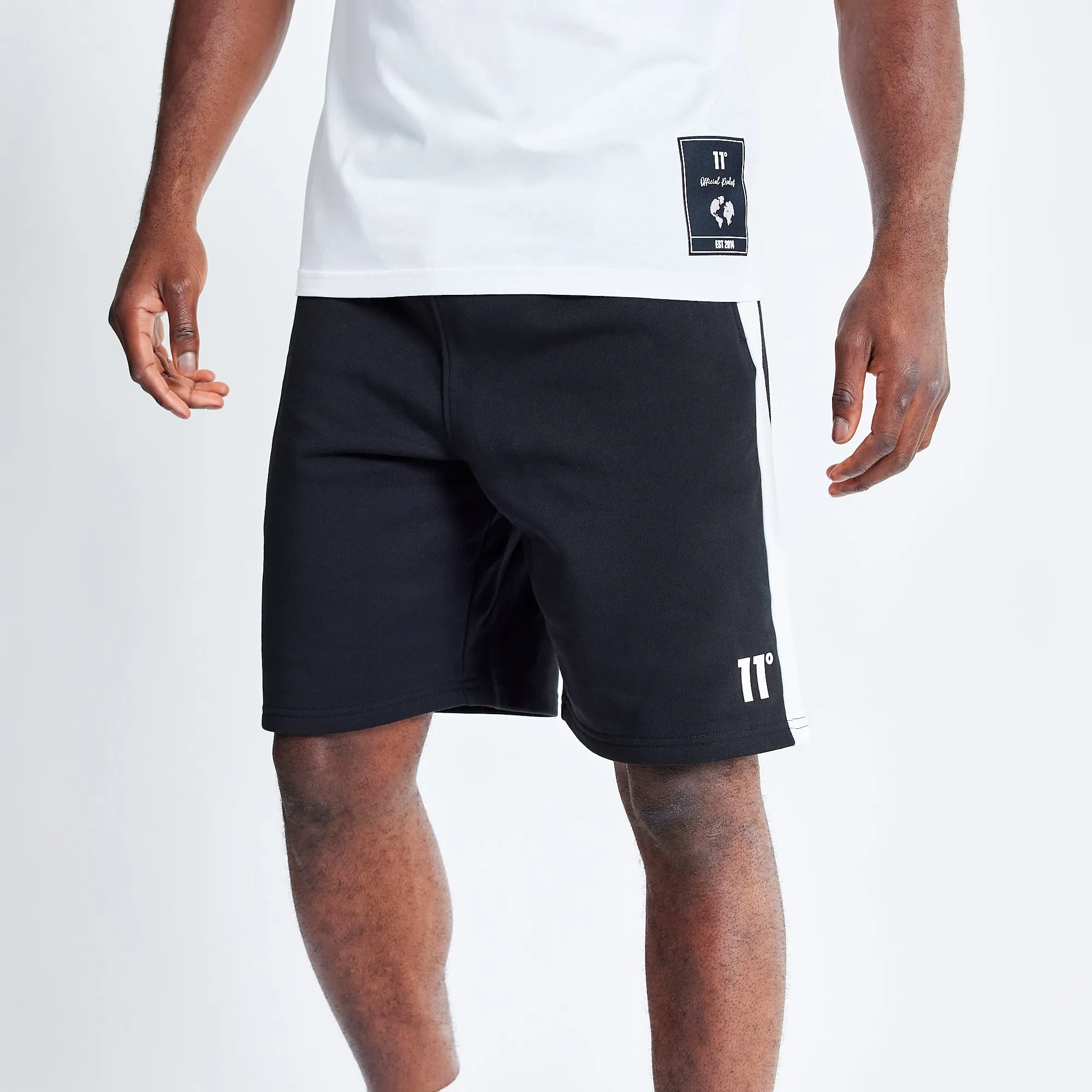 Panel Sweat Shorts - Black / White