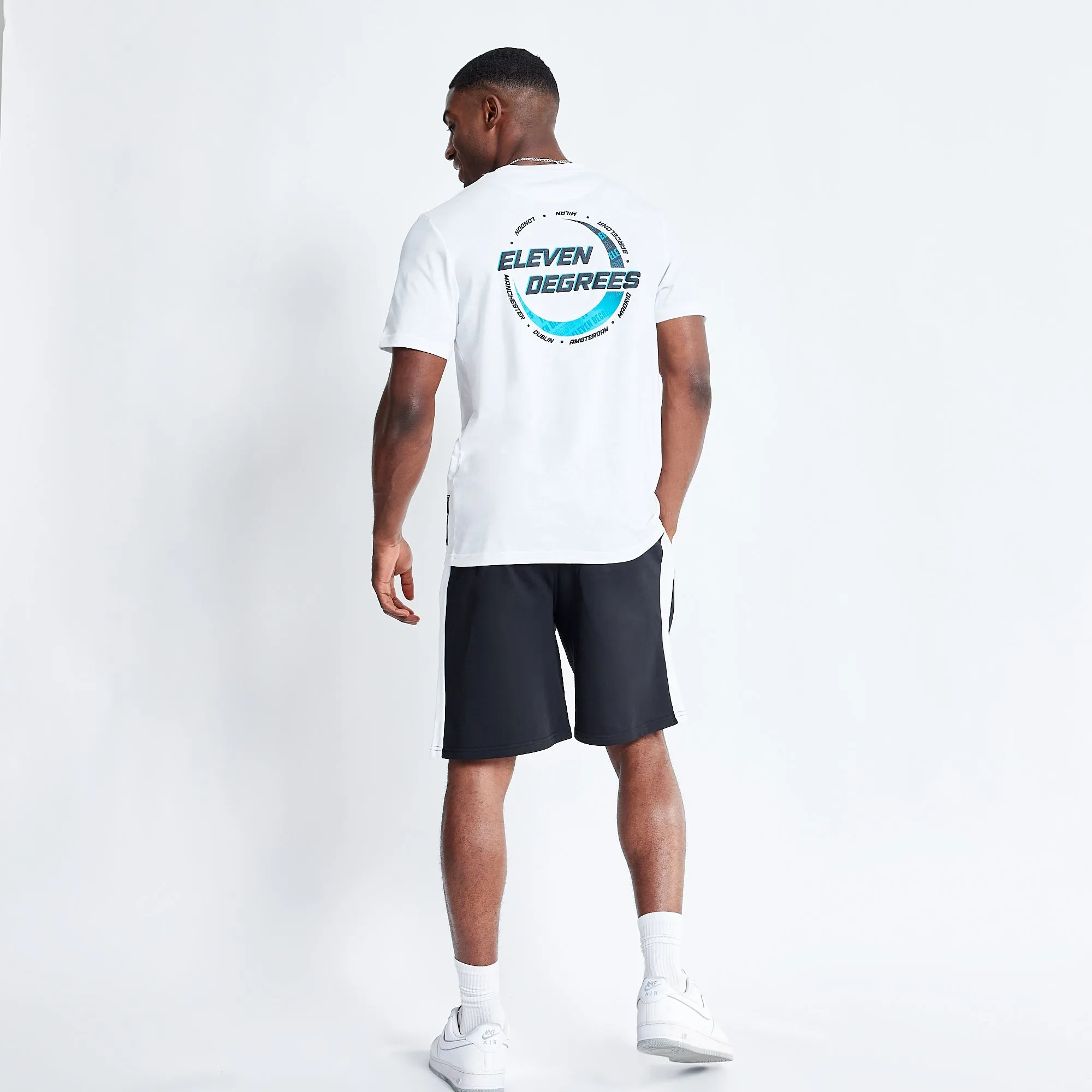 Panel Sweat Shorts - Black / White