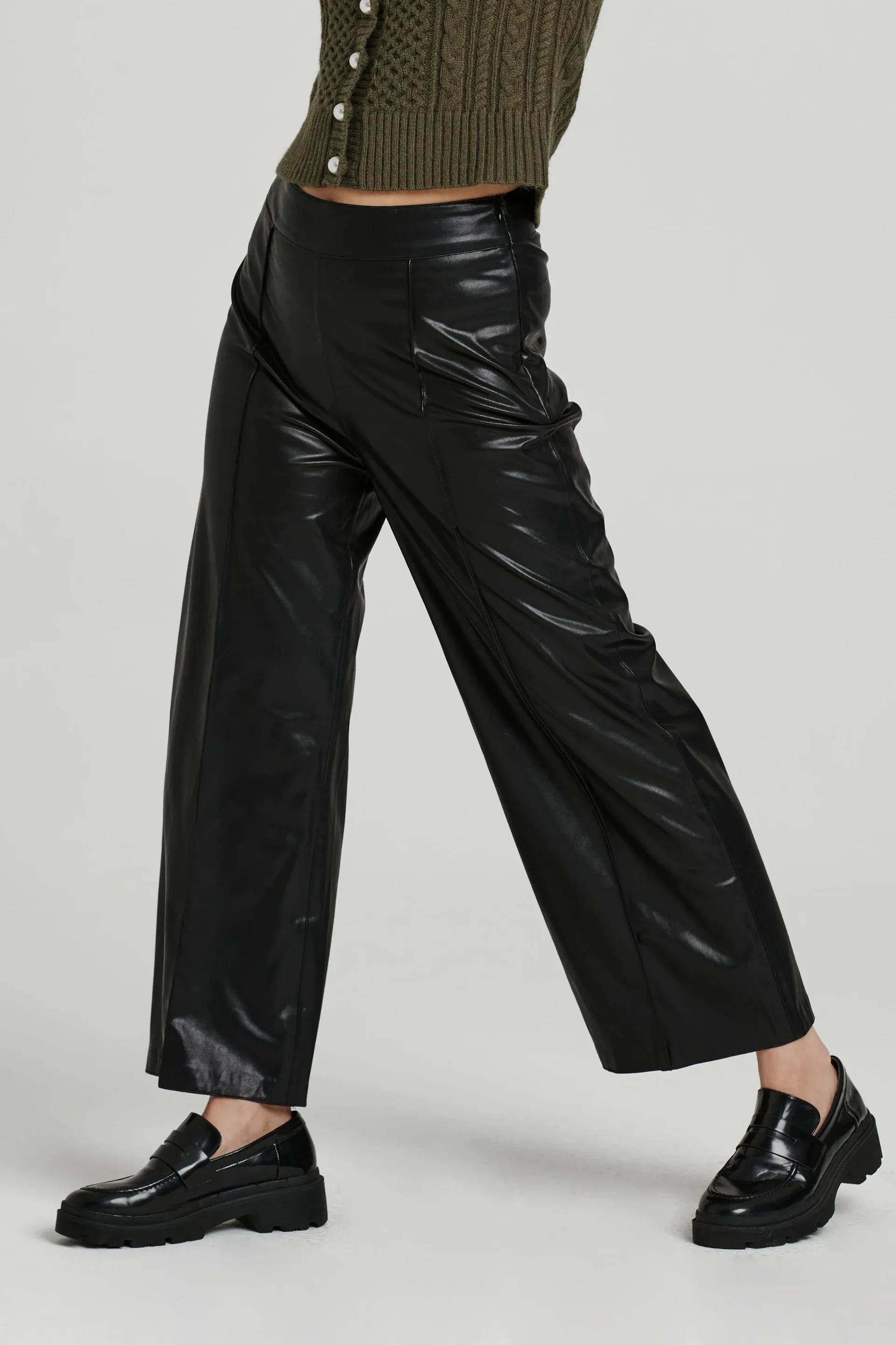 Pleather Wide Leg Pant