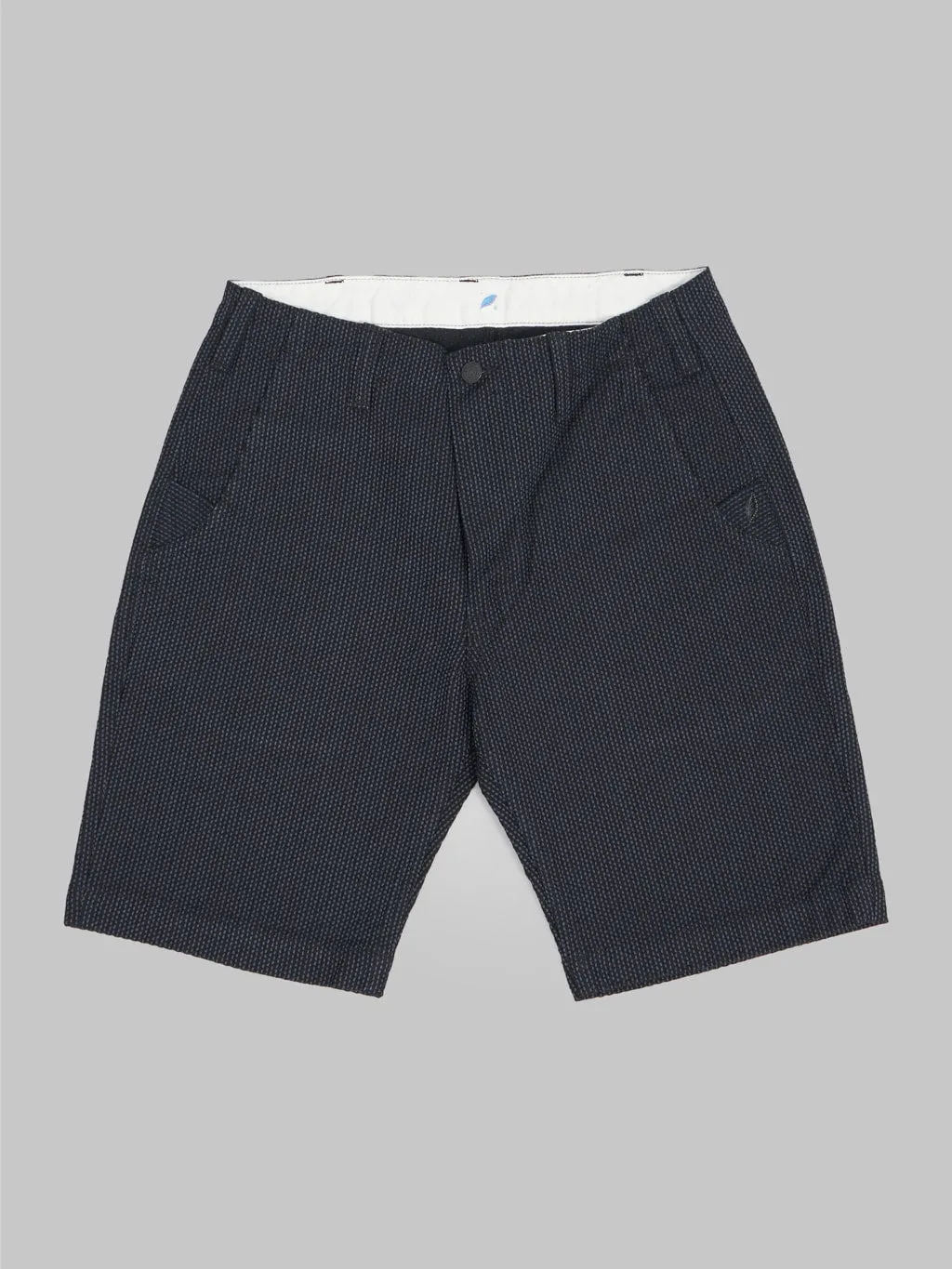 Pure Blue Japan 1171-BK Sashiko Short Pants Grey Black