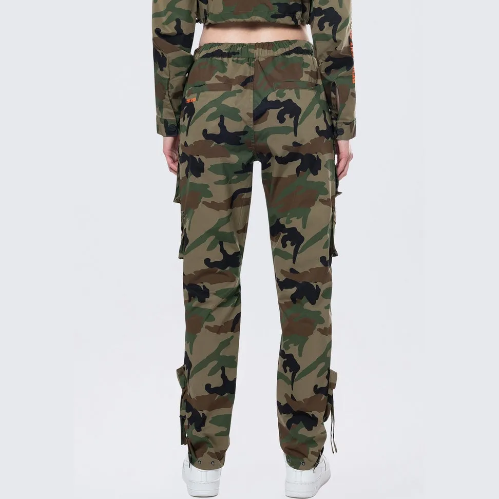 Relaxed Utility Slouched Pants - Wood Camo