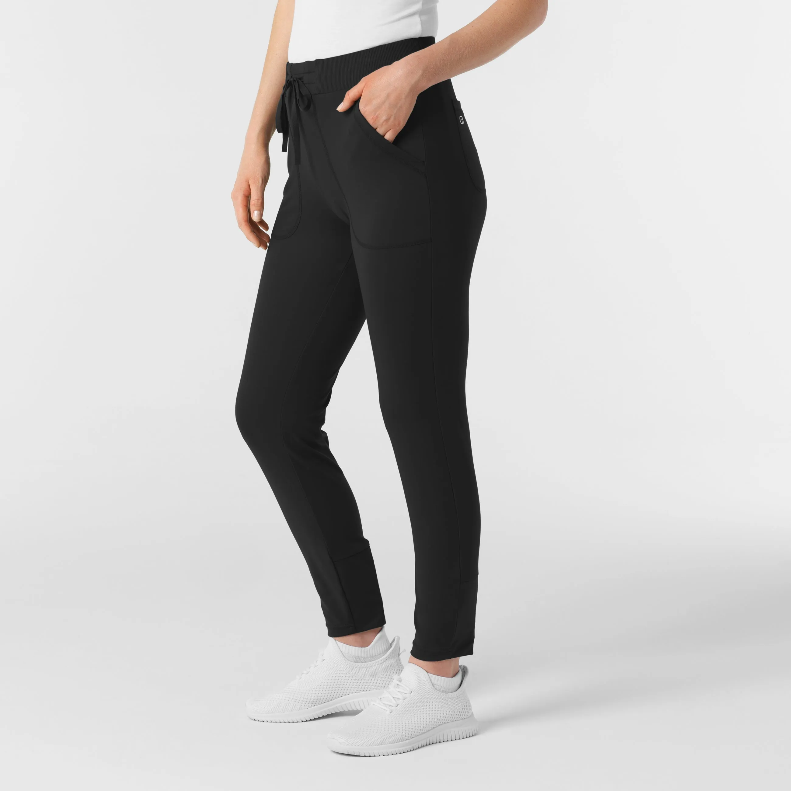 RENEW Knit Women's Track Scrub Pant - Black