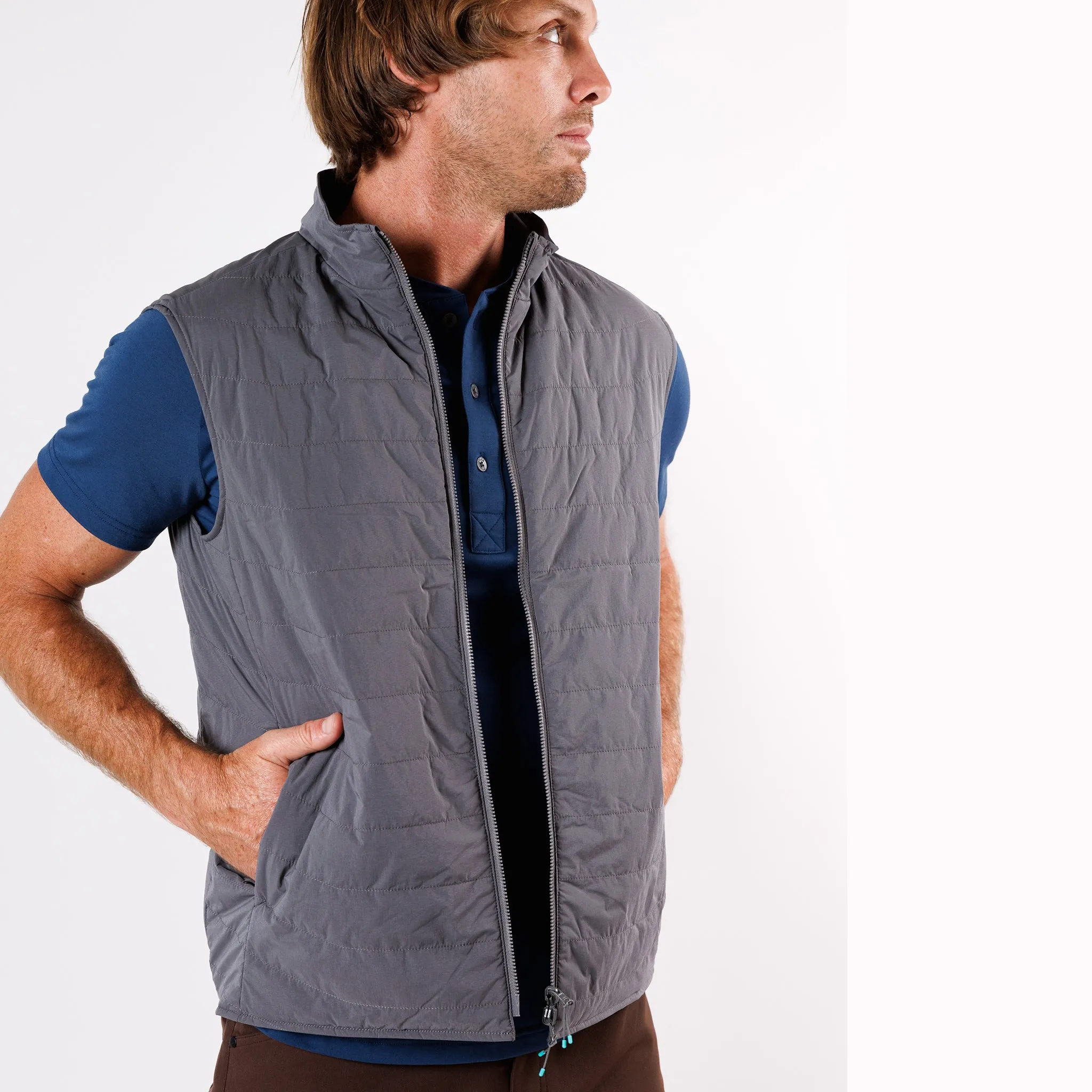 Reversible Insulated Vest in Slate