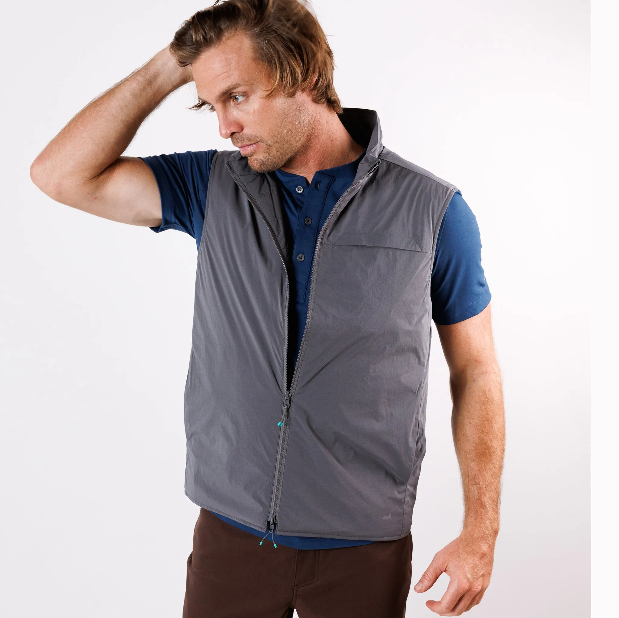 Reversible Insulated Vest in Slate