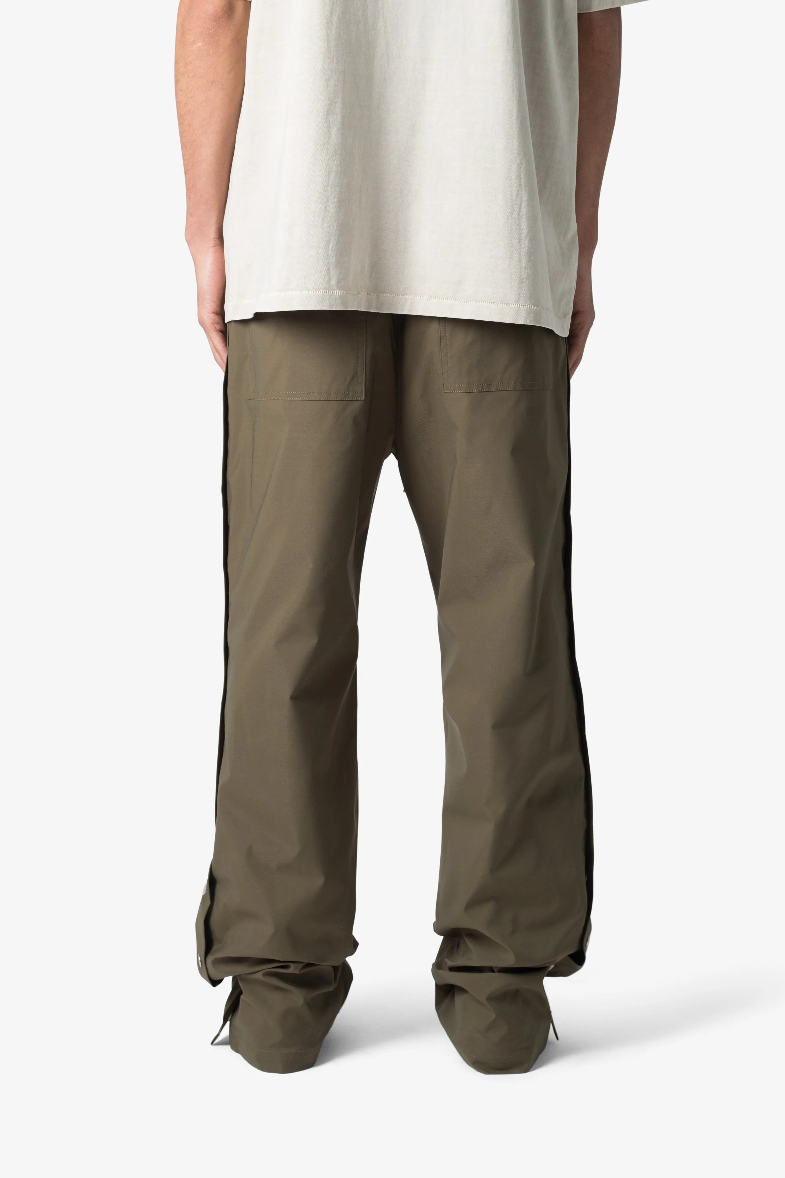 Side Snap Nylon Pants - Olive