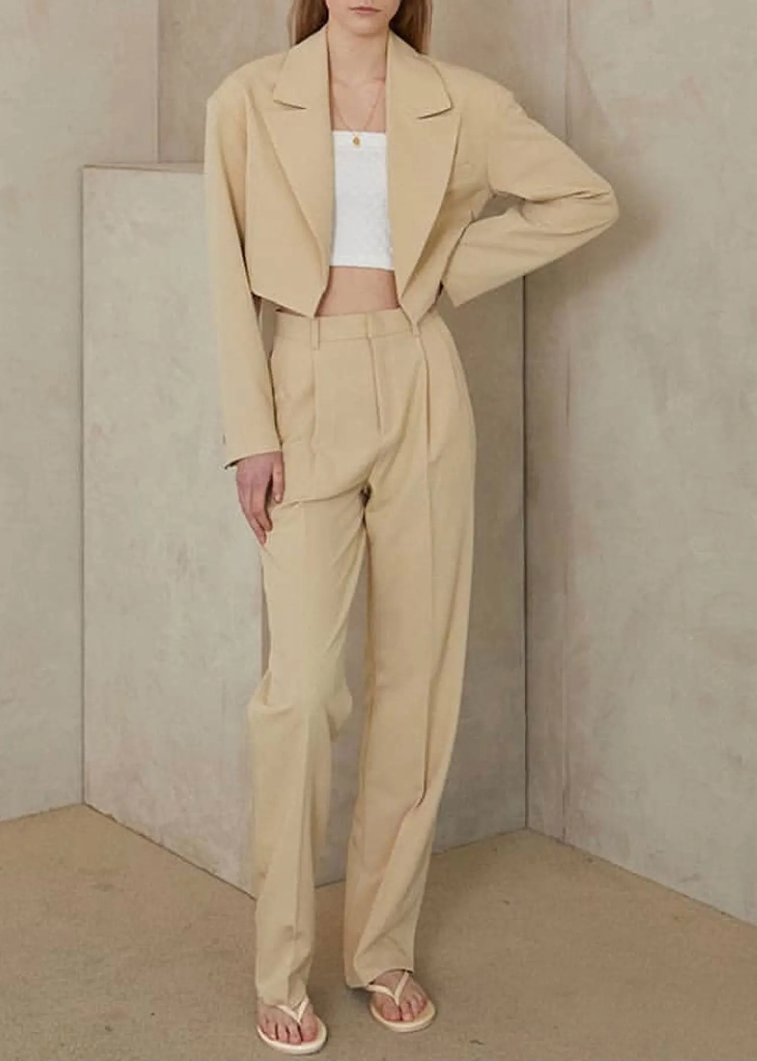 Straight Leg Suit Pants in Mellow