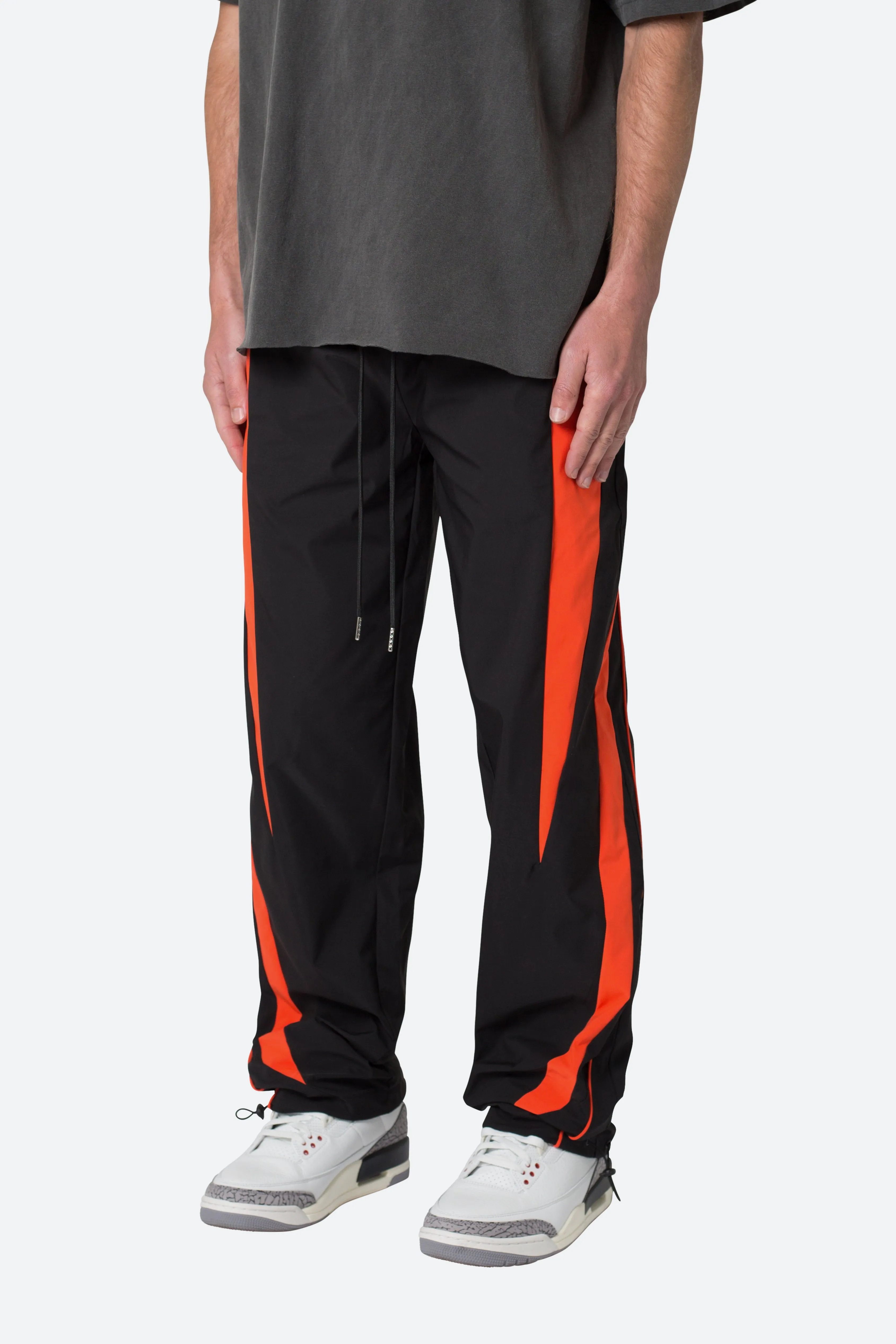 Striped Track Pants - Black/Orange