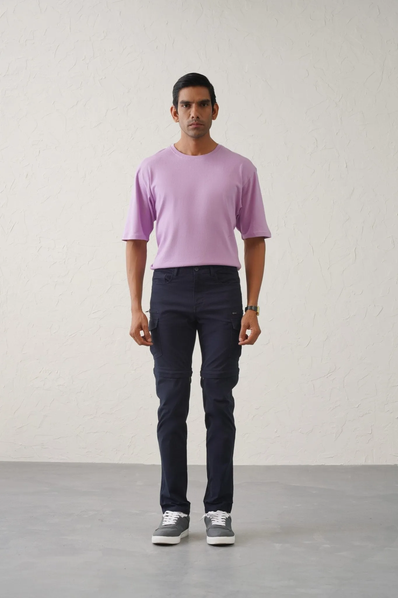 The Slim Fit Detachable Cargo Pants - Navy