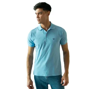 Walker & Hunt - Light Blue Mercer Pique Polo