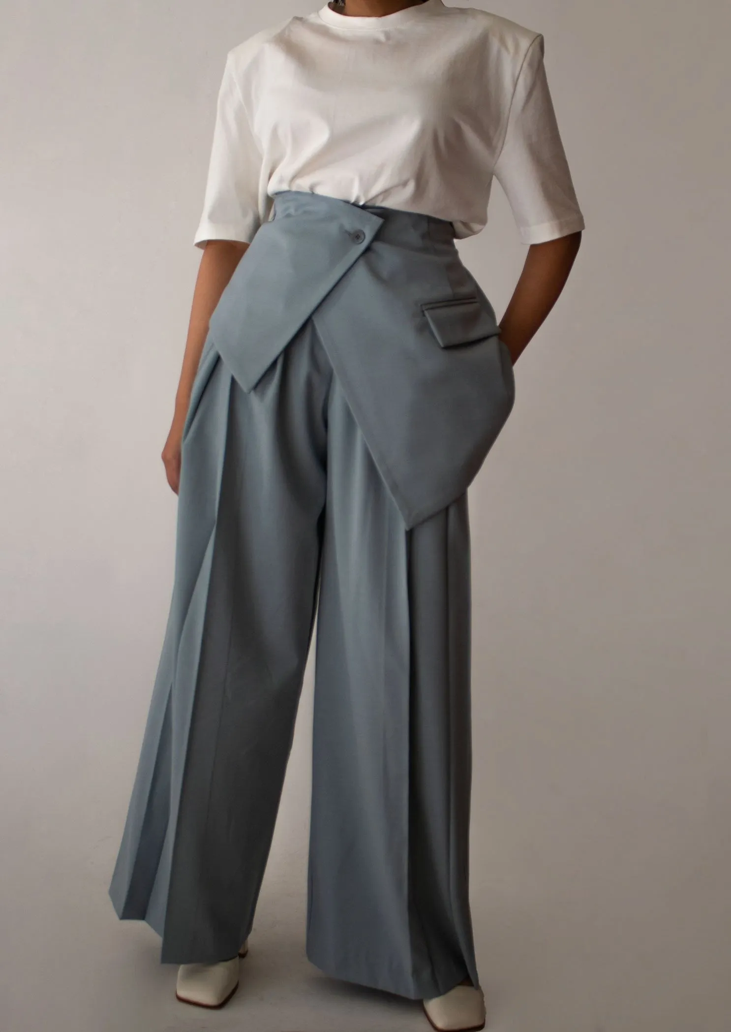 Wide Pleated Layered Pants