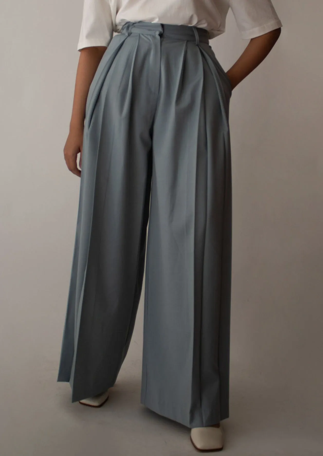 Wide Pleated Layered Pants